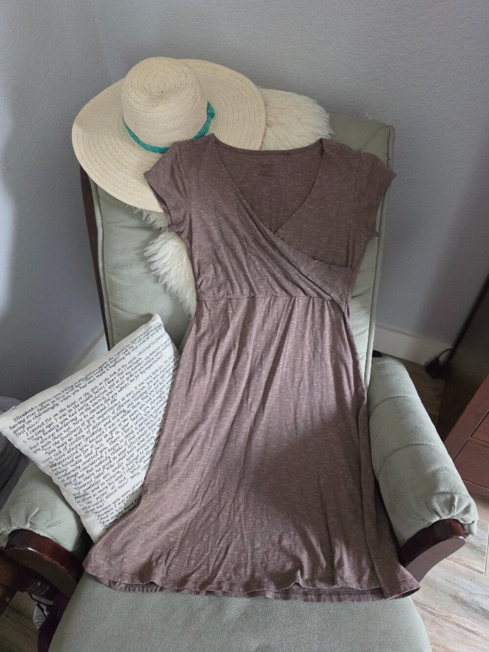 Toad and Co Small Fawn Brown Surplice Dress Outdoors Athleisure